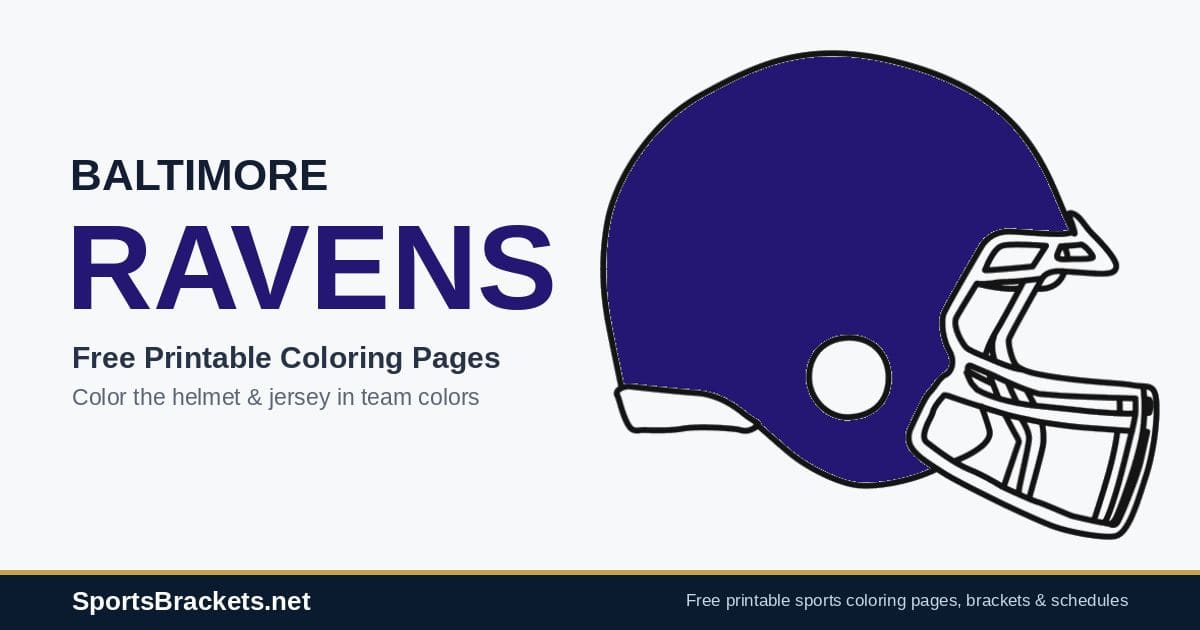 Baltimore Ravens coloring pages free printable helmet and jersey