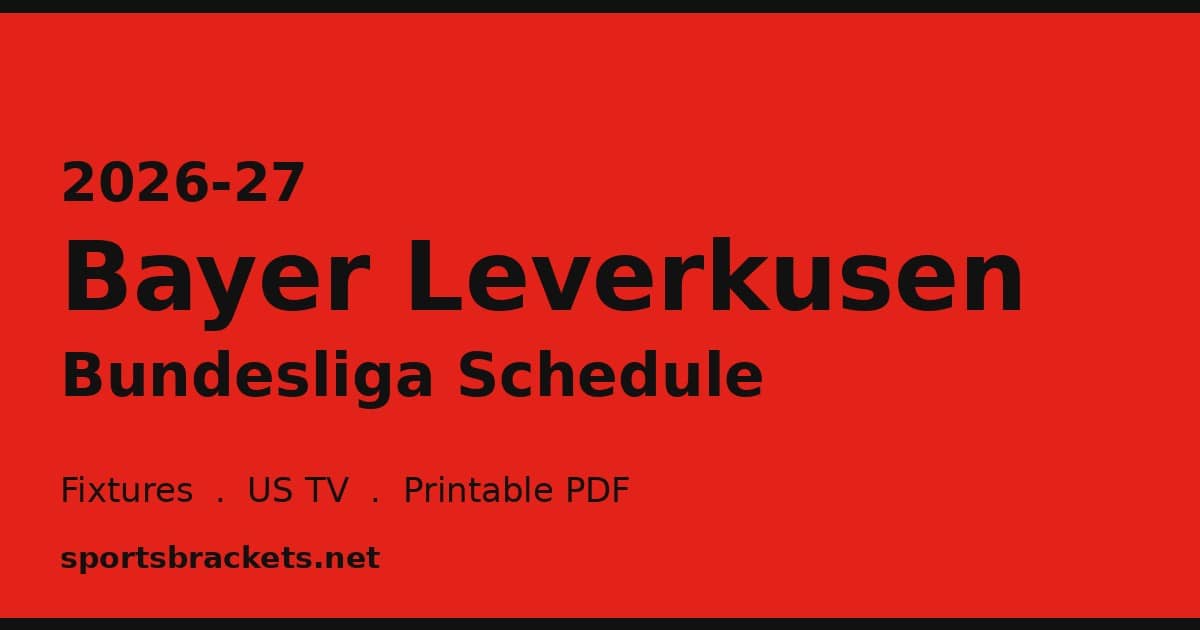 2026-27 Bayer Leverkusen Bundesliga schedule fixtures
