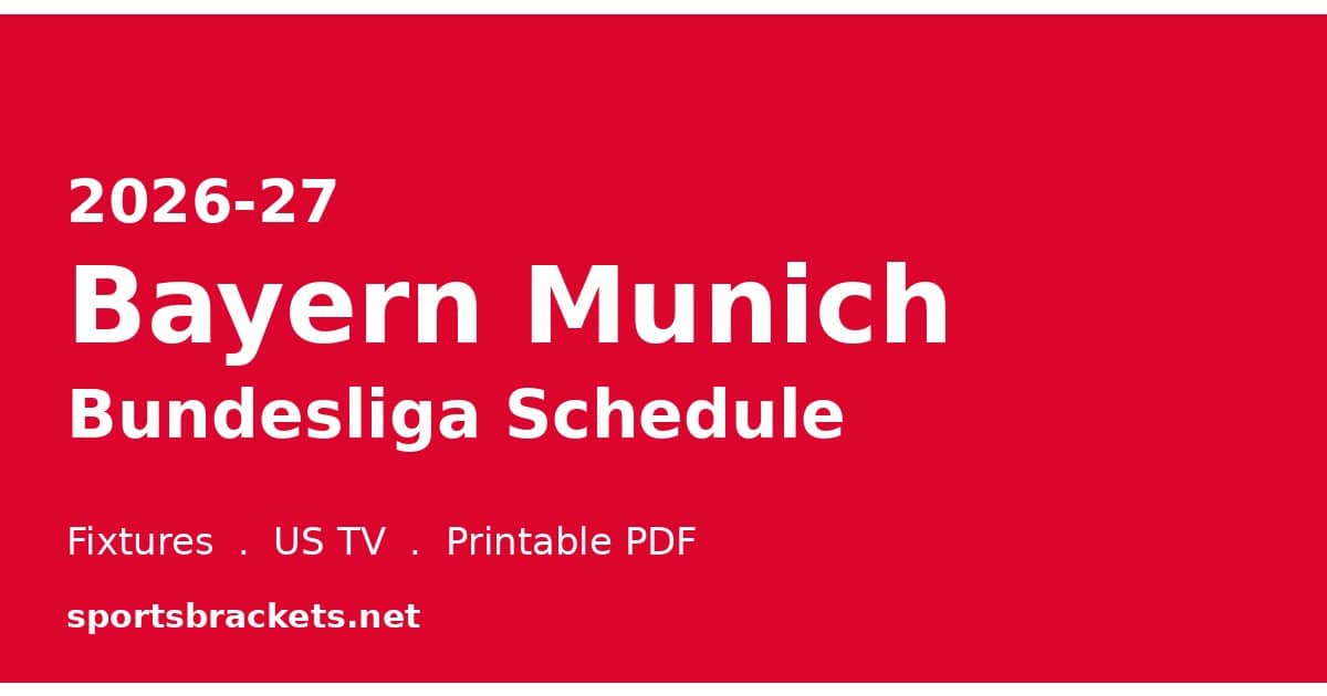 2026-27 Bayern Munich Bundesliga schedule fixtures