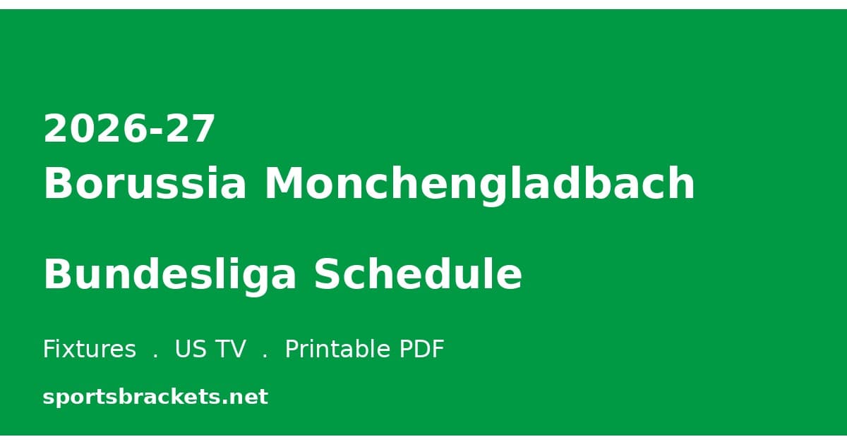 2026-27 Borussia Monchengladbach Bundesliga schedule fixtures