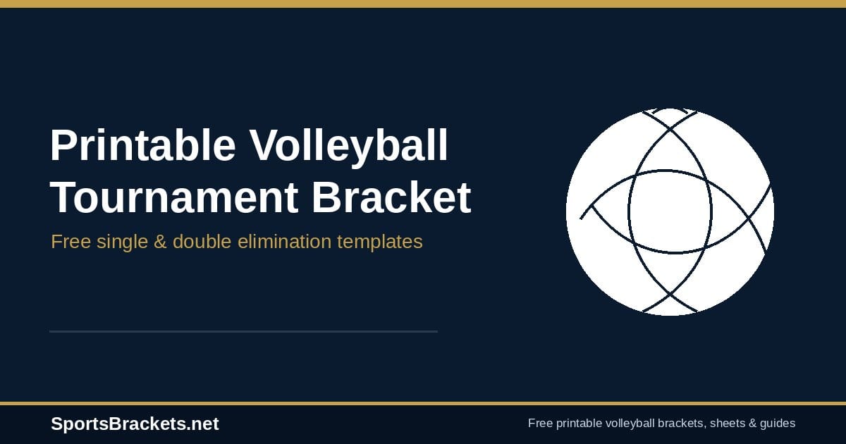 Printable volleyball tournament bracket