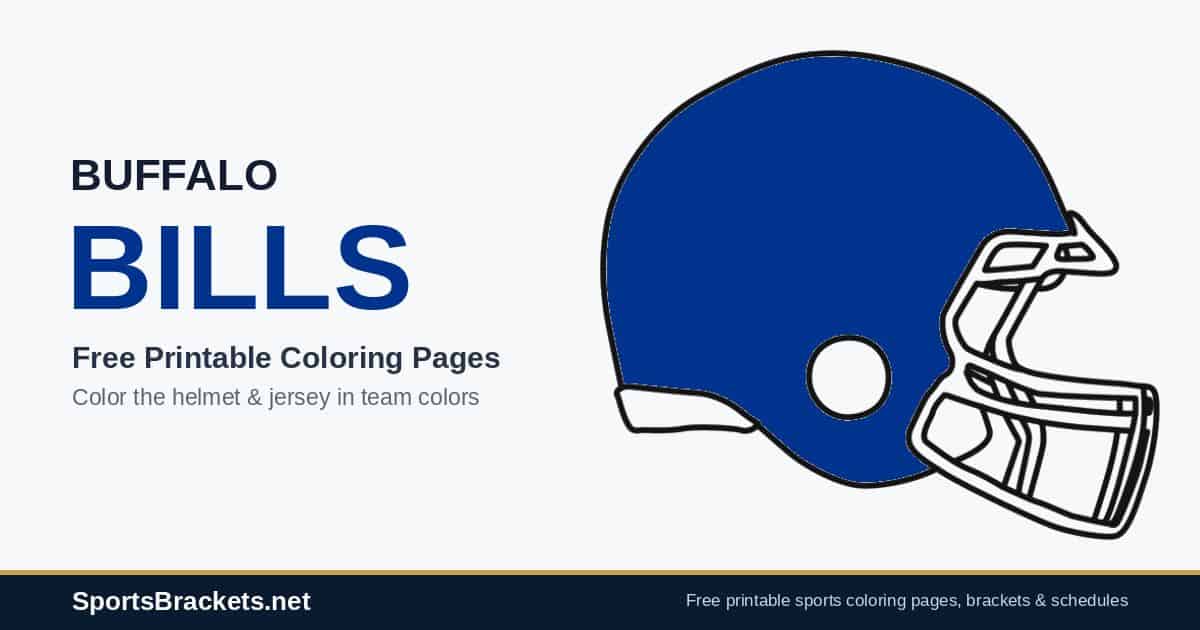 Buffalo Bills coloring pages free printable helmet and jersey