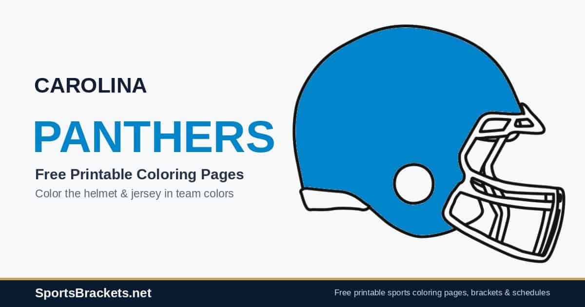 Carolina Panthers coloring pages free printable helmet and jersey