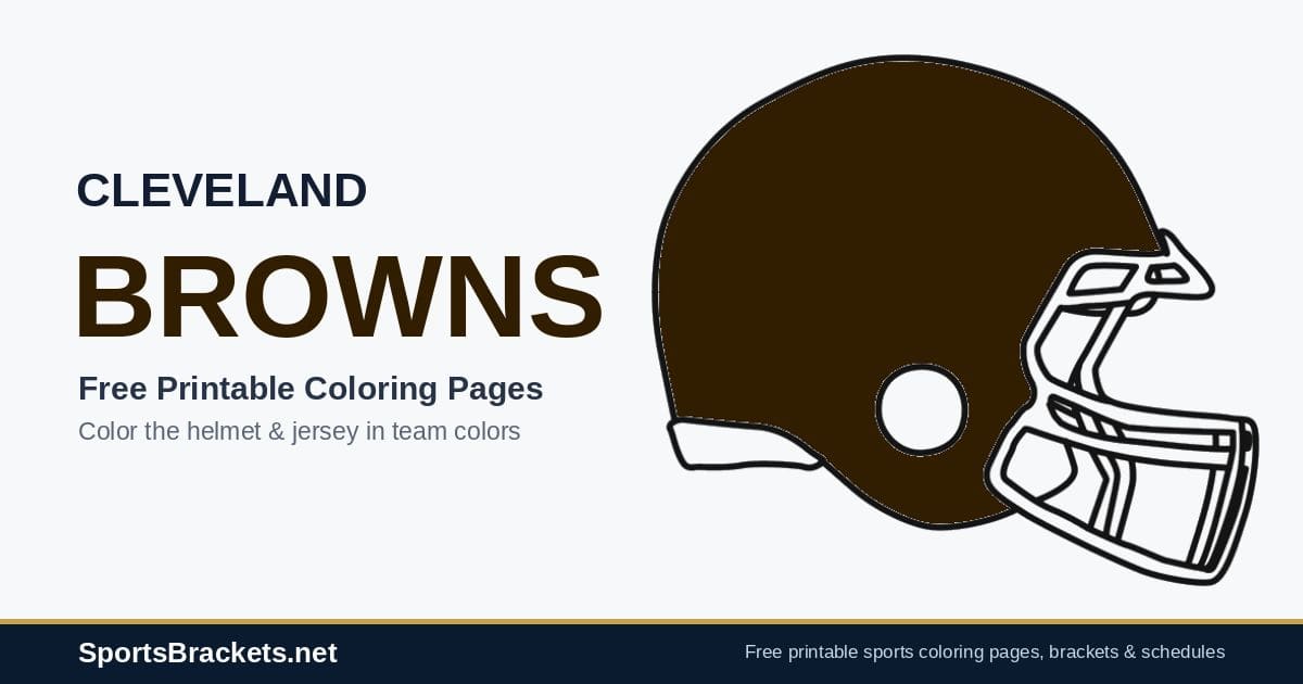 hero-cleveland-browns - Sports Brackets Cleveland Browns coloring pages free printable helmet and jersey