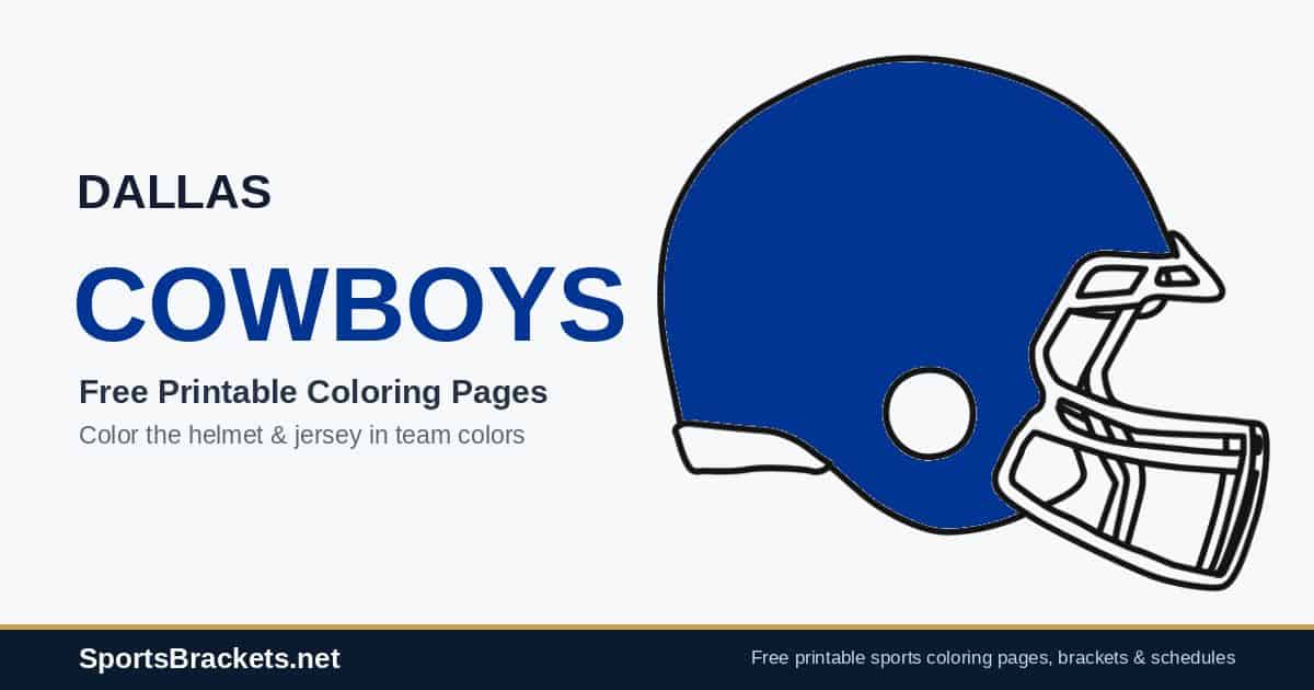 Dallas Cowboys coloring pages free printable helmet and jersey