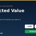 Hero banner for SportsBetting Calculator showing 'Expected Value (EV)' with subtitle 'See if a bet is plus-EV before you place it' and a green 'PLUS-EV BET' button, plus input chips '+120' and '50%'.
