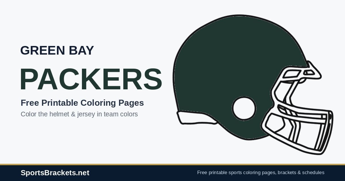 Green Bay Packers coloring pages free printable helmet and jersey