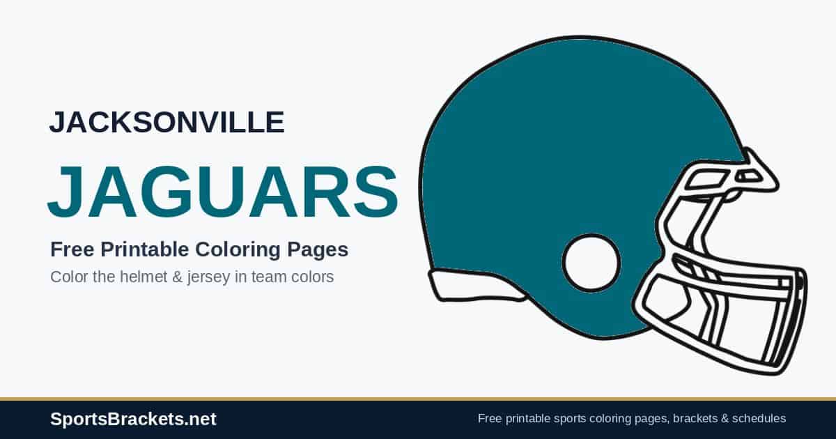 hero-jacksonville-jaguars - Sports Brackets Jacksonville Jaguars coloring pages free printable helmet and jersey