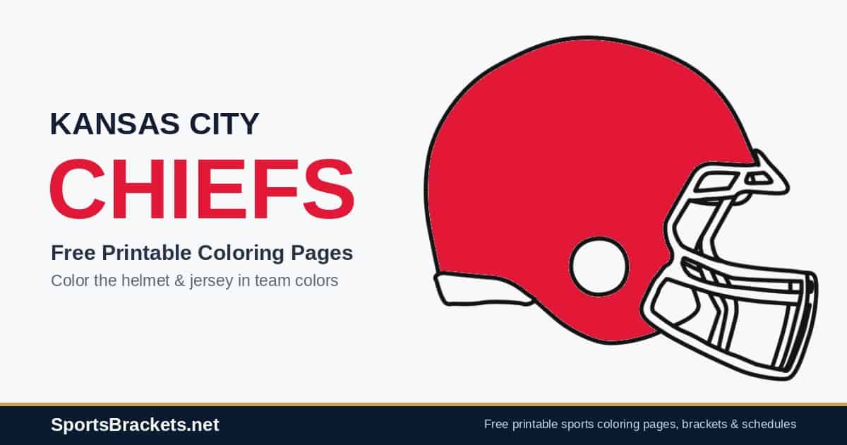 hero-kansas-city-chiefs - Sports Brackets Kansas City Chiefs coloring pages free printable helmet and jersey