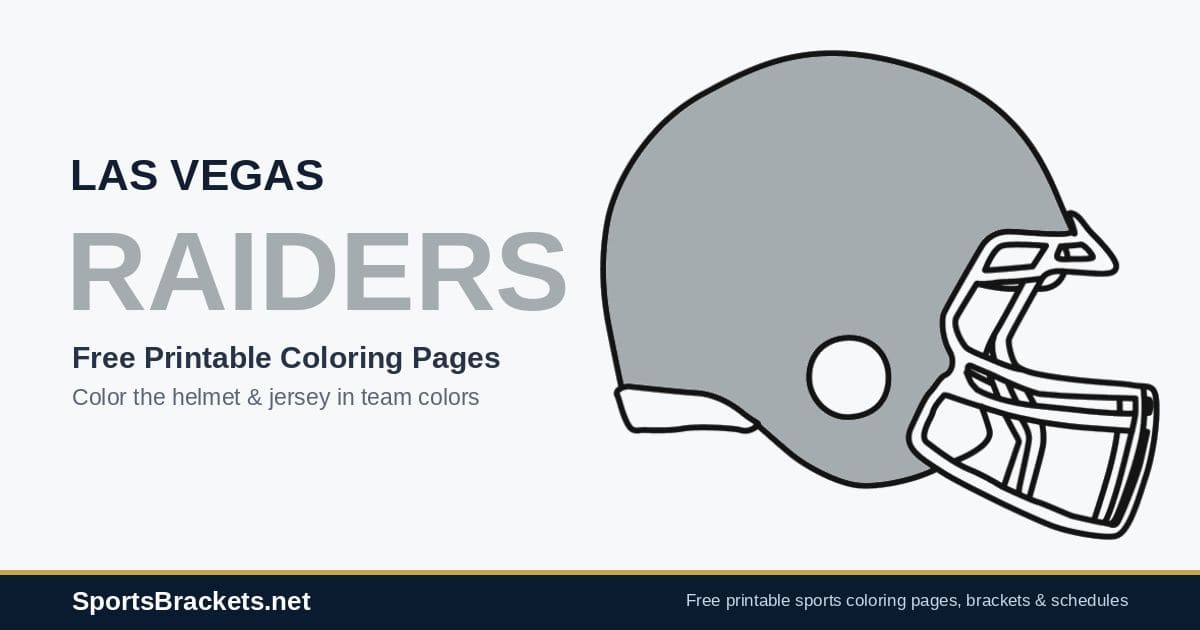 Las Vegas Raiders coloring pages free printable helmet and jersey