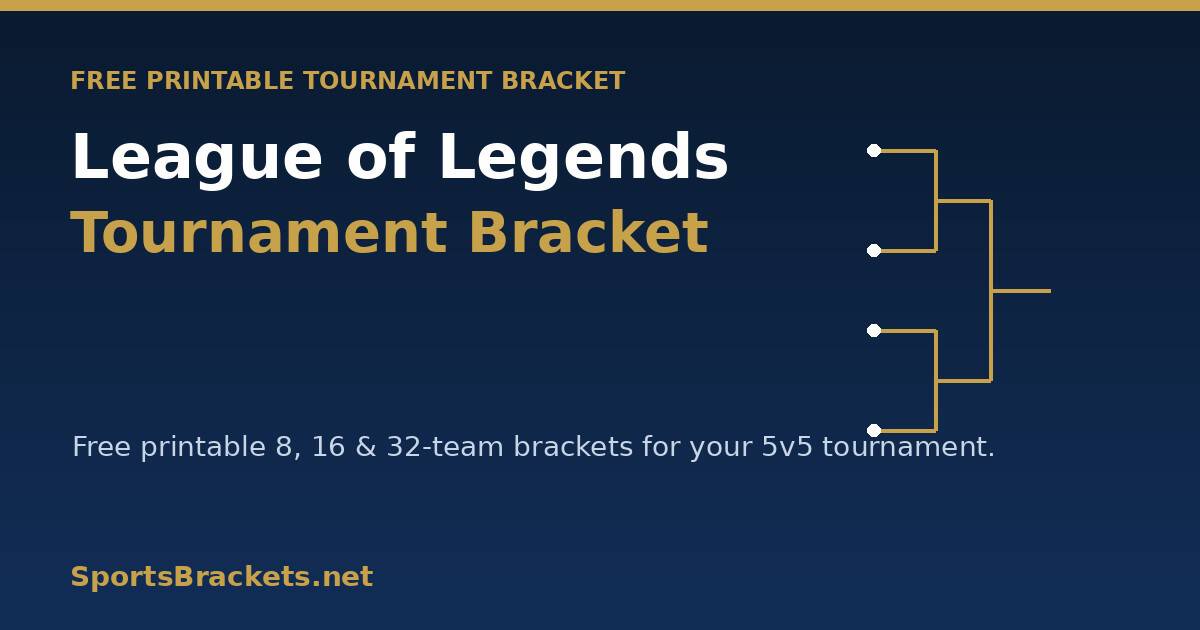 hero-league-of-legends-bracket - Sports Brackets league of legends tournament bracket printable template, 8, 16 and 32 sizes