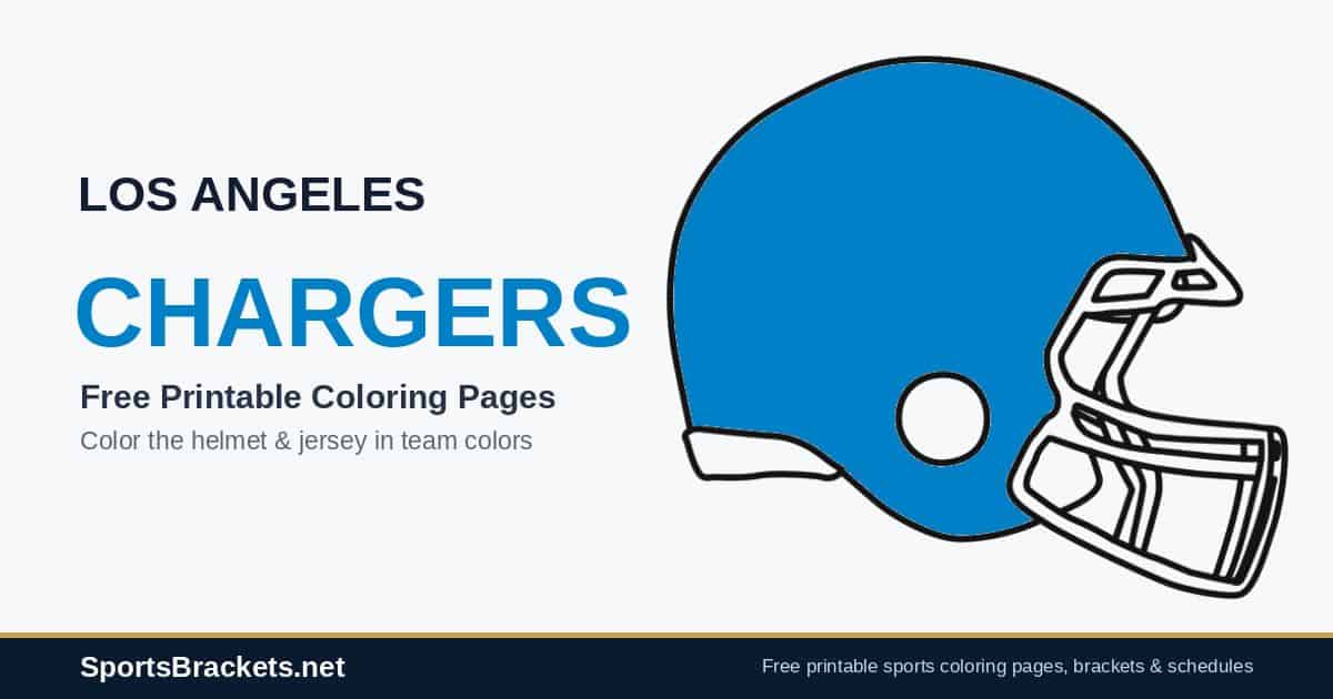 hero-los-angeles-chargers - Sports Brackets Los Angeles Chargers coloring pages free printable helmet and jersey