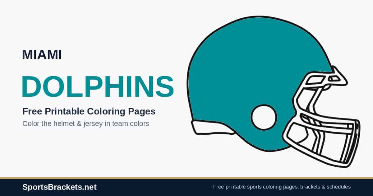 hero-miami-dolphins - Sports Brackets Miami Dolphins coloring pages free printable helmet and jersey