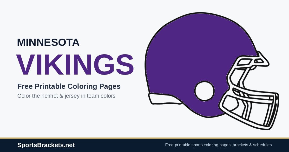 Minnesota Vikings coloring pages free printable helmet and jersey