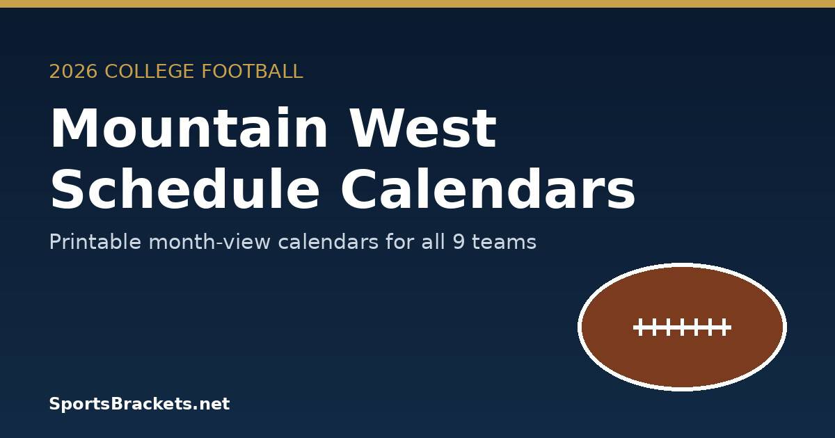 2026 Mountain West football schedule calendars for all nine teams