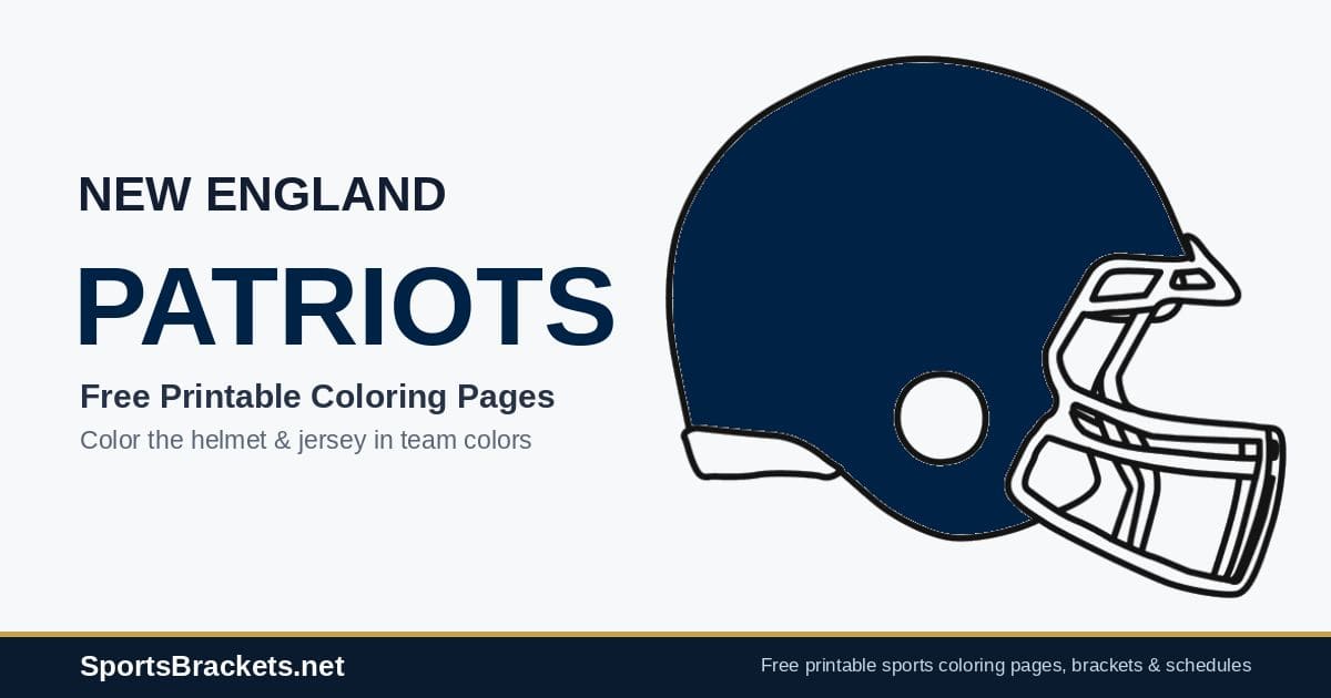 New England Patriots coloring pages free printable helmet and jersey