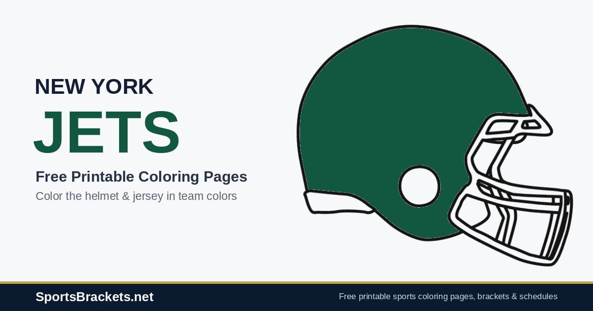 New York Jets coloring pages free printable helmet and jersey