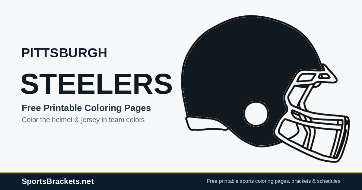 Pittsburgh Steelers coloring pages free printable helmet and jersey