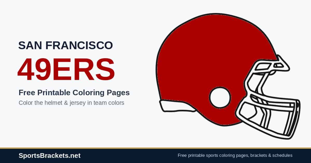 hero-san-francisco-49ers - Sports Brackets San Francisco 49Ers coloring pages free printable helmet and jersey