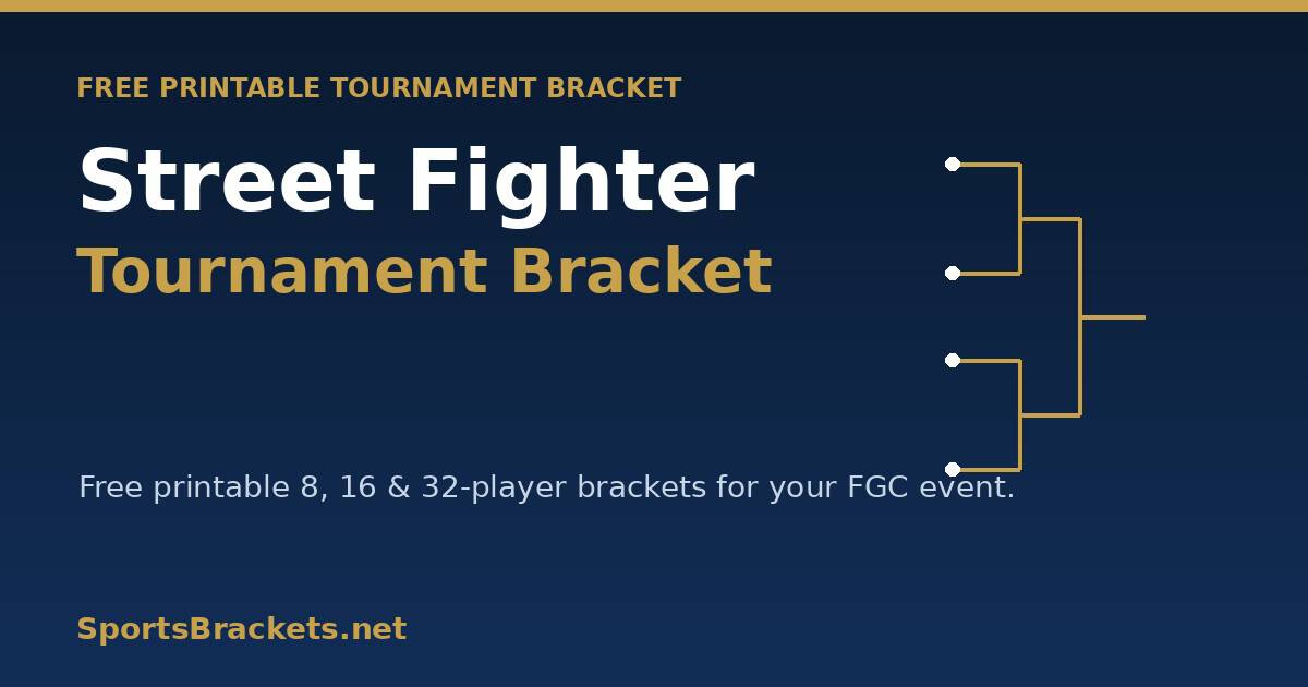 hero-street-fighter-bracket - Sports Brackets street fighter tournament bracket printable template, 8, 16 and 32 sizes