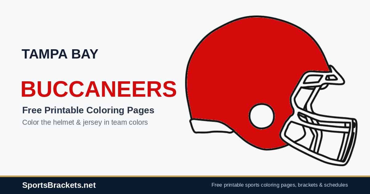 Tampa Bay Buccaneers coloring pages free printable helmet and jersey