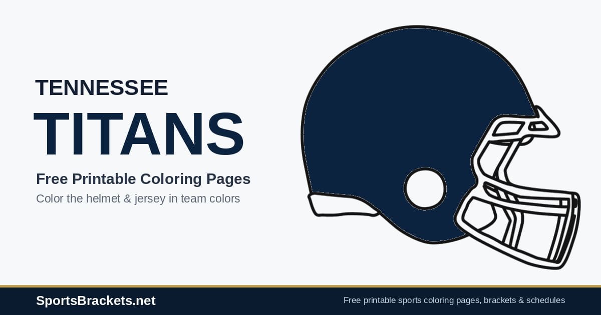 Tennessee Titans coloring pages free printable helmet and jersey