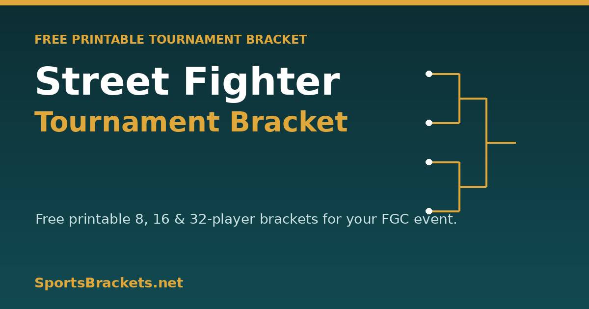hero-v2-street-fighter-bracket - Sports Brackets street fighter tournament bracket printable template, 8, 16 and 32 sizes
