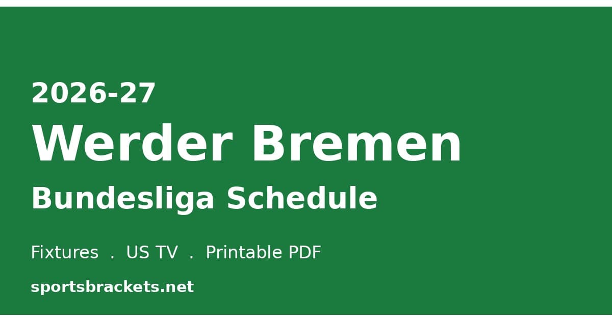 2026-27 Werder Bremen Bundesliga schedule fixtures
