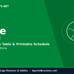Green SportsBrackets banner for Elche FRANJIVERDES with 'Fixtures, Live Table & Printable Schedule' text on the left side.
