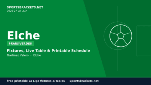 Read more about the article Elche 2026-27 Schedule: La Liga Fixtures, Printable PDF & How to Watch