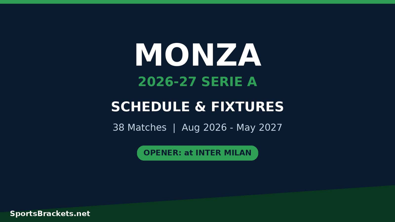 Monza 2026-27 Serie A schedule