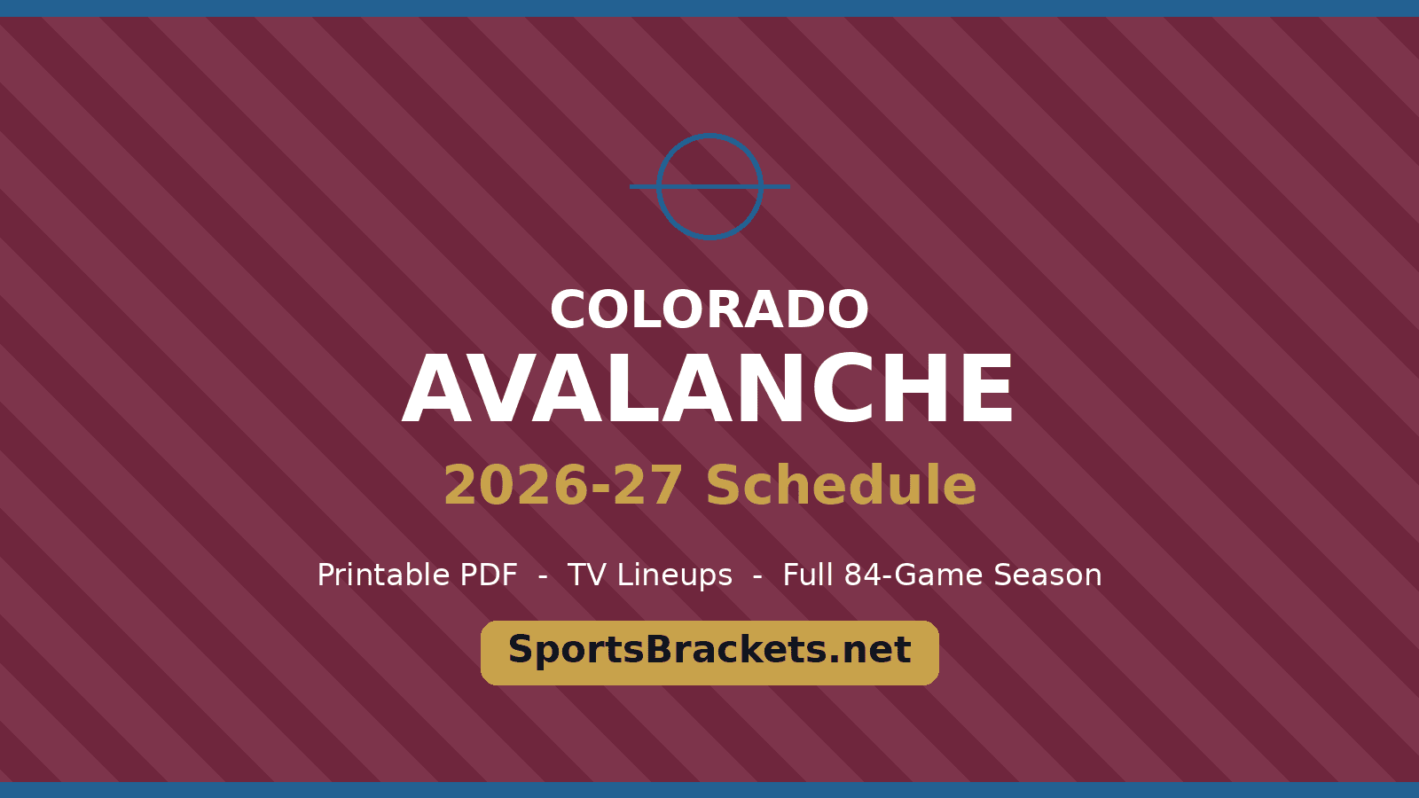 Colorado Avalanche 2026-27 schedule printable schedule