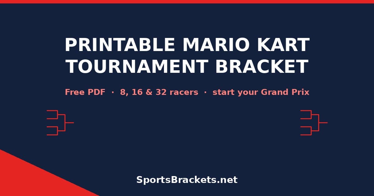 printable-mario-kart-tournament-bracket-hero - Sports Brackets Free printable Mario Kart tournament bracket for 8, 16 and 32 racers