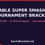 Printable Smash Bros tournament bracket banner with Free PDF for 8, 16, or 32 players – SportsBrackets.net