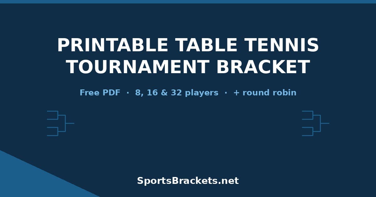 printable-table-tennis-tournament-bracket-hero - Sports Brackets Free printable table tennis tournament bracket for 8, 16 and 32 players