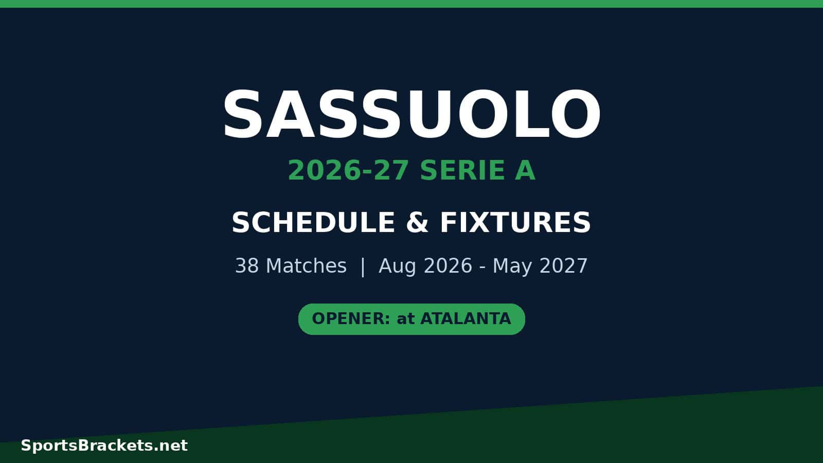 Sassuolo 2026-27 Serie A schedule