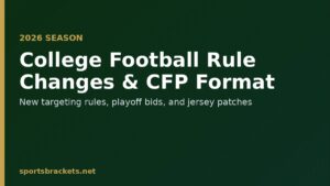 Read more about the article 2026 College Football Rule Changes: New Targeting Rules, CFP Bids and Jersey Patches (Printable Cheat Sheet)