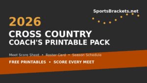 Cross country score sheet and printable meet pack