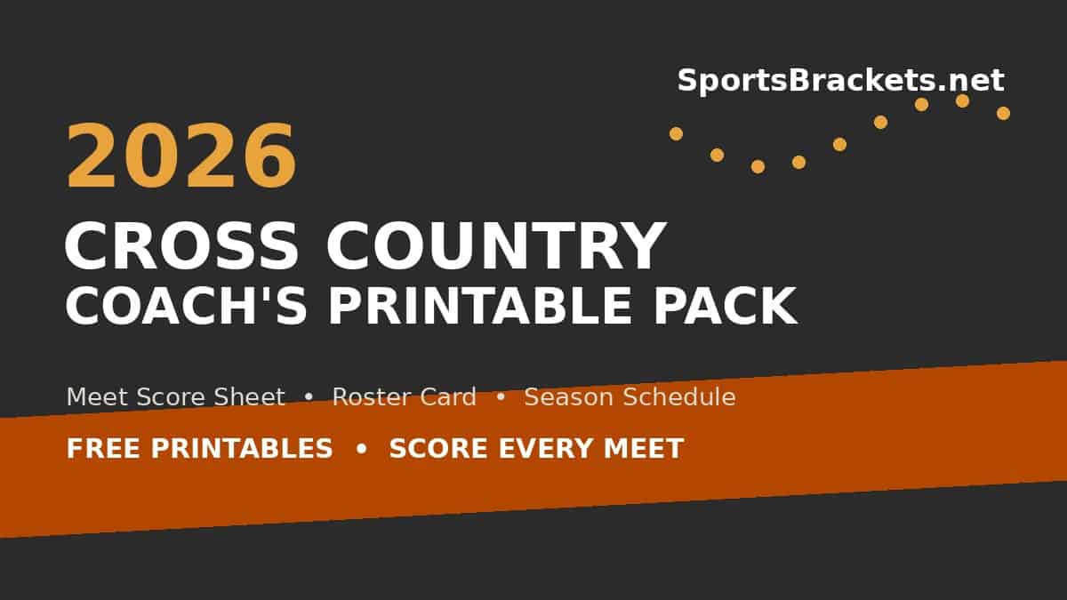 Cross country score sheet and printable meet pack