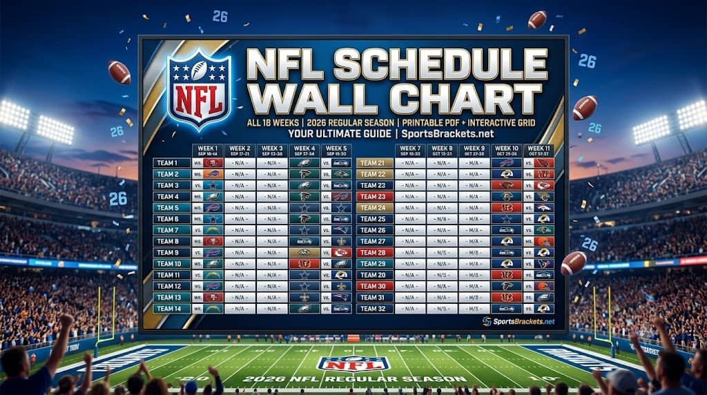 2026 NFL schedule wall chart