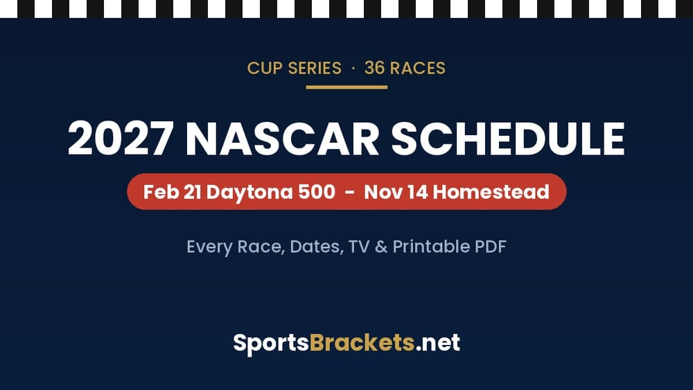 2027 NASCAR Cup Series schedule, every race, dates and printable PDF - SportsBrackets.net