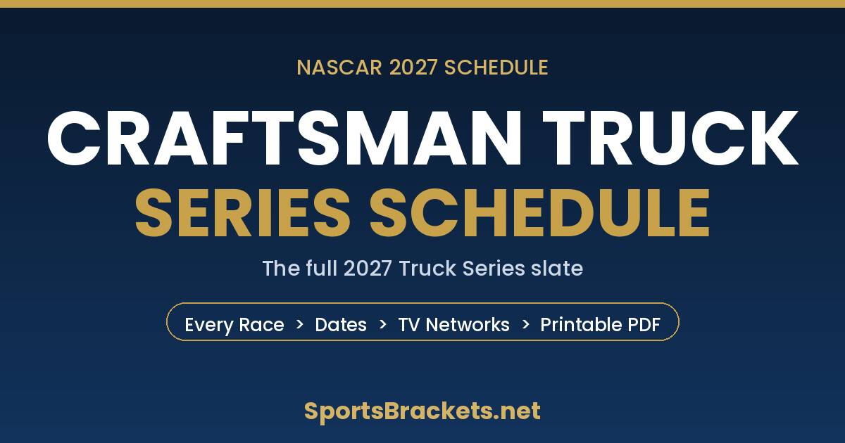 Printable Volleyball Roster Form.pdf 2027 NASCAR Craftsman Truck Series Schedule: Dates, TV & PDF