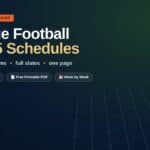 2026 college football Top 25 schedule grid printable wall chart with every ranked team