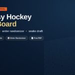 Printable fantasy hockey draft board 2026-27 with order randomizer, 12-team snake grid