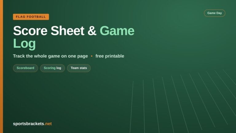 Free Flag Football Score Sheet: Printable Scoreboard and Scoring Log