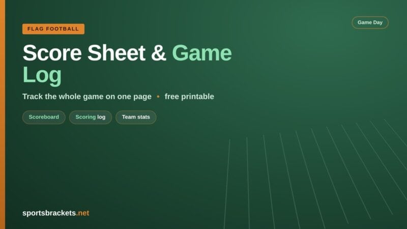 Free Flag Football Score Sheet: Printable Scoreboard and Scoring Log