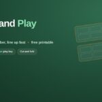 Flag football wristband play cards with numbered play boxes and a master play-call key
