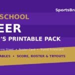 Printable cheerleading score sheet, roster card and tryout scorecard