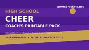 Printable cheerleading score sheet, roster card and tryout scorecard