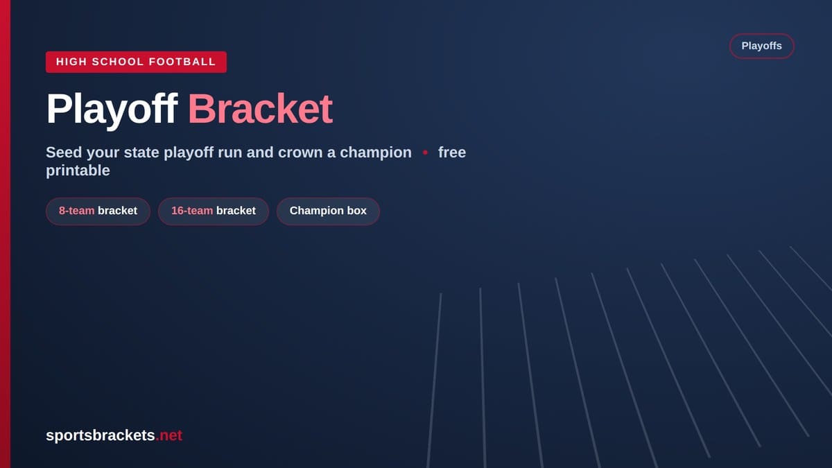 High-School-Football-Playoff-Bracket - Sports Brackets High school football playoff bracket printable with 8-team and 16-team single-elimination brackets